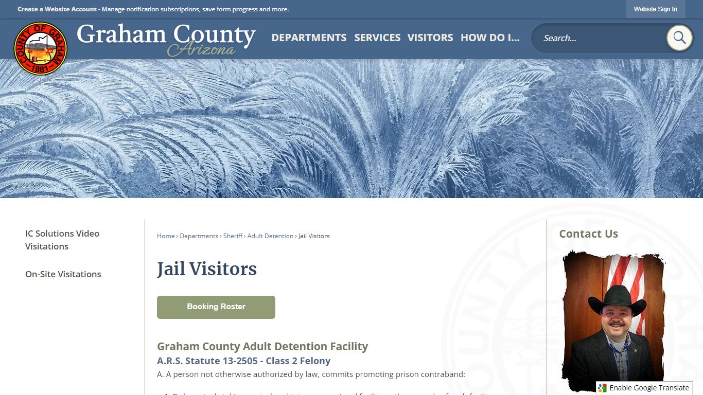 Jail Visitors | Graham County, AZ